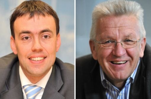 Rot-grüne Spitzenkandidaten: Nils Schmid (li. ) von der SPD und Winfried Kretschmann von den Grünen Foto: dpa