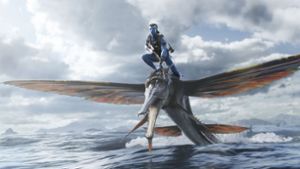 Eine spektakuläre Szene: Jake Sully (Sam Worthington) in „Avatar: The Way of Water“ Foto: 20th Century Studios