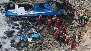 In Peru ist ein Bus von einer Klippe gestürzt. Foto: dpa/Agentur Andina