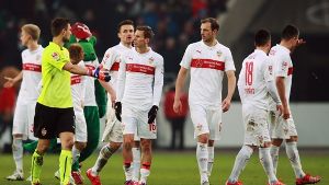 Enttäuschte VfB-Gesichter nach der 0:2-Heimniederlage gegen die Bayern. Foto: Getty