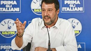 Der Lega-Chef und bisheriger Putin-Bewunderer Matteo Salvini Foto: AFP/PIERO CRUCIATTI