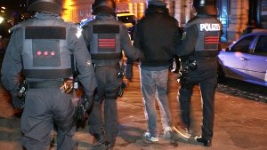 Etwa 600 Randalierer sind am Donnerstagabend in Leipzig festgenommen worden. Foto: dpa-Zentralbild