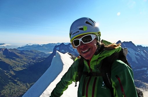 Heidi Sand am Eigergrat beim Training für die Achttausender. Foto: privat
