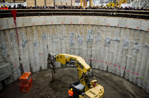 Bei der ersten Tunneltaufe hoffte die Bahn noch, den S-21-Tunnelbau problemlos über die Bühne zu bringen. Foto: Max Kovalenko