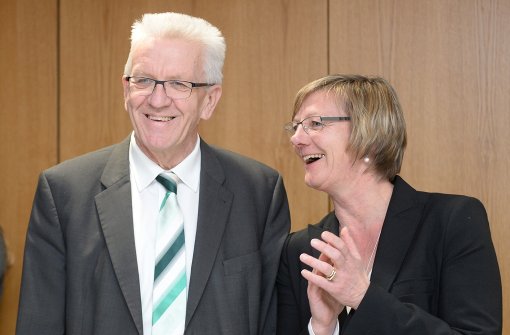 Ministerpräsident Winfried Kretschmann mit seiner Kassenchefin Edith Sitzmann (beide Grüne) Foto: dpa