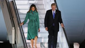 US-Präsident Donald Trump und seine Frau Melania sind in Polen gelandet. Foto: dpa