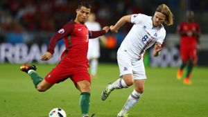 Cristiano Ronaldo konnte sich mit seiner portugiesischen Mannschaft gegen Island nicht durchsetzen. Foto: Getty