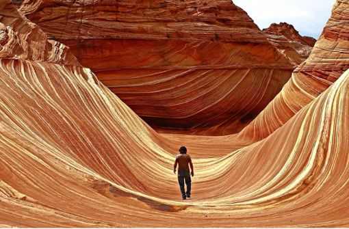 Freddy Reck hat auf seiner Weltreise viel gesehen. Unter anderem auch die Steinformation „The Wave“ in Arizona. Weitere Eindrücke gibt es in unserer Bildergalerie. Foto: Freddy Reck