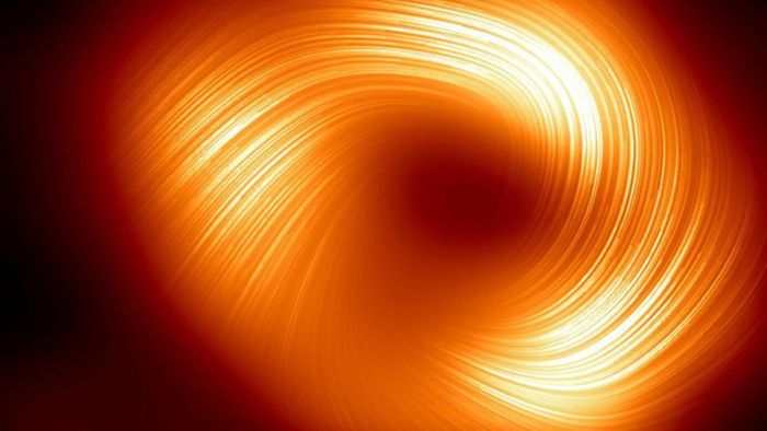 Das allererste  Bild von Magnetfeldern um ein Schwarzes Loch