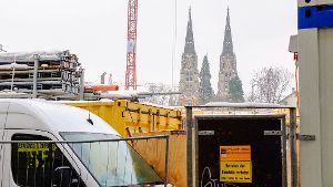 Baustellen in Stuttgart: Die Tübinger Straße im März