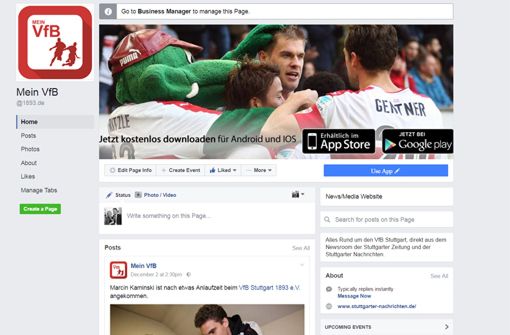 Unsere neue Facebook-Seite zum VfB Stuttgart: Mein VfB. Foto: Getty Images Europe
