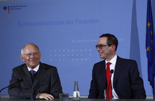 Finanzminister Wolfgang Schäuble hat seinen US-Kollegen Steven Mnuchin getroffen. Foto: Getty Images Europe