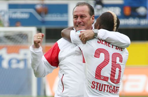 Huub Stevens wird beim VfB Stuttgart als „Jahrhundertretter“ gefeiert. Foto: Pressefoto Baumann