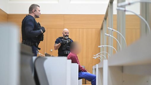 Der Angeklagte sitzt zu Beginn des Prozesses im Gerichtssaal. Foto: dpa/Bernd Weißbrod