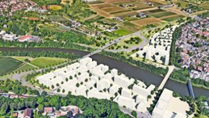Die Stadt Remseck will ein Zentrum entwickeln – und dafür den Verkehr über eine neue Brücke im Westen führen. Foto: Büro Hähnlein