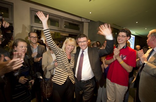 Erfolgreiches Duo: Karin Maag (links) und  Stefan Kaufmann feiern ihren gutes Abschneiden bei der vorigen Wahl. Foto: Heinz Heiss