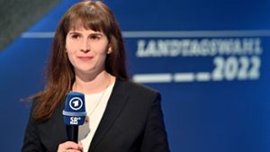 Die Spitzenkandidatin der Saar-Grünen, Lisa Becker, am Wahlabend. Foto: AFP/HARALD TITTEL