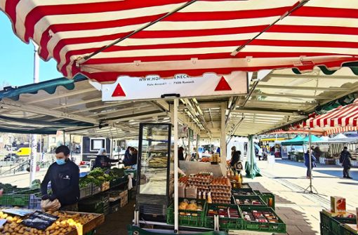 Der Wochenmarkt am Mittwoch auf dem Marienplatz wird künftig durch einen Biomarkt ergänzt. Foto: Kathrin Wesely