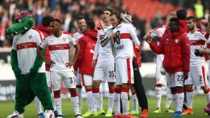 Gewohntes Bild: Das Spiel ist aus – und die Spieler des VfB Stuttgart jubeln. Foto: Getty
