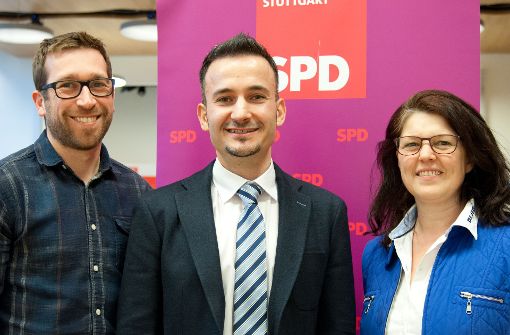 Führen die SPD in Stuttgart: Vorsitzender Dejan Perc (Mitte) und seine Stellvertreter Ute Vogt und Daniel Campolieti. Foto: Lichtgut/Oliver Willikonsky