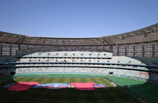 In Baku ist das erste Spiel zwischen der Schweiz und Wales nicht ausverkauft. Foto: AFP/NAOMI BAKER