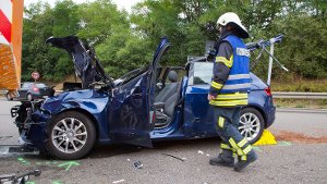 Eine Audi-Fahrerin ist am Samstag auf dem Teiler B14/B29 bei Waiblingen auf ein Mähfahrzeug aufgefahren und bei dem Unfall schwer verletzt worden. Foto: www.7aktuell.de | Sven Adomat