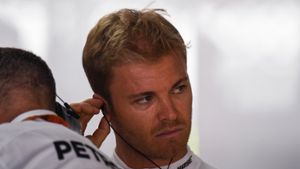 Rosberg  auf der Pole Position