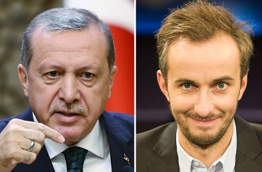 Der türkische Präsident Recep Tayyip Erdogan (links) und ZDF-Moderator Jan Böhmermann. Foto: dpa/Presidential Press Office