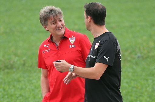 VfB-Präsident Bernd Wahler (links) mit Sportvorstand Fredi Bobic. Foto: Pressefoto Baumann