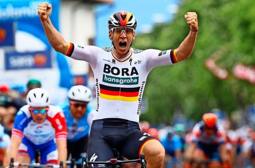 Im Trikot des deutschen Meisters beim Giro d’Italia erfolgreich: Radprofi Pascal Ackermann. Foto: AFP