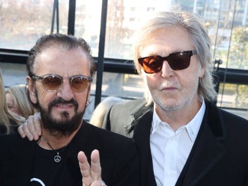 Ringo Starr (l.) und Paul McCartney bei der Paris Fashion Week. Foto: imago/ABACAPRESS