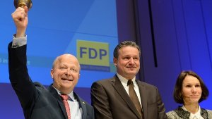 FDP-Spitzenteam in Baden-Württemberg: Michael Theurer (links), Hans-Ulrich Rülke, und Judith Skudelny Foto: dpa