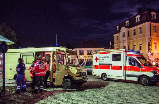 Tatort Ansbach: Rettungswagen am Sonntag in der Barockstadt. Foto: dpa
