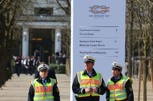 Ein starkes Polizeiaufgebot sichert den G20-Gipfel in Baden-Baden. Foto: Getty Images Europe