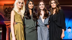 Im Germanys Next Topmodel-Finale: Katharina, Anuthida, Ajsa aus Tübingen und Vanessa (von links) Foto: Getty Images Europe