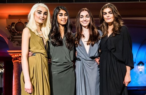 Im Germanys Next Topmodel-Finale: Katharina, Anuthida, Ajsa aus Tübingen und Vanessa (von links) Foto: Getty Images Europe