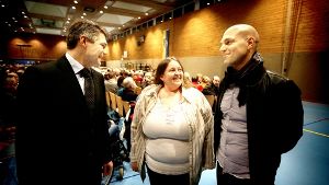 Von links: Stefan Breiter, Karin Hieber und Axel Fischer bewerben sich für das Amt des Bürgermeisters in Remshalden. Foto: Stoppel