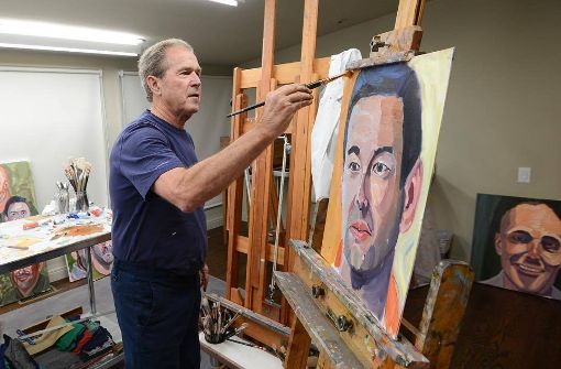Ex-Präsident in Aktion: Für seinen Bildband „Portraits of Courage“ hat George W. Bush 98 verwundete US-Soldaten porträtiert. Foto: georgewbush / Instagram