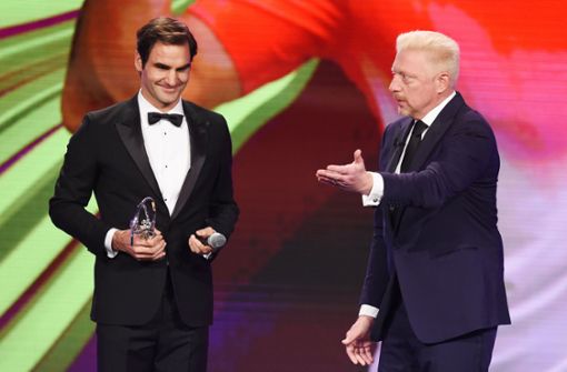 Roger Federer (l.) hat bei der Laureus-Gala in Monte Carlo gleich zwei Auszeichnungen bekommen. Foto: Getty Images Europe