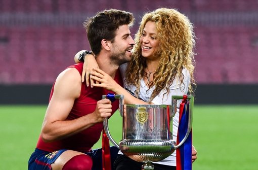 Pique vom FC Barcelona mit seiner Frau Shakira nach dem Pokalsieg am 30. Mai 2015. Foto: Getty Images Europe