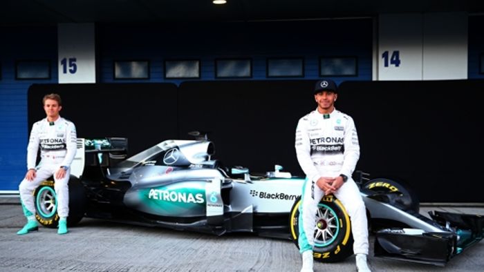 Hamilton und Rosberg stellen neuen Mercedes-Boliden vor