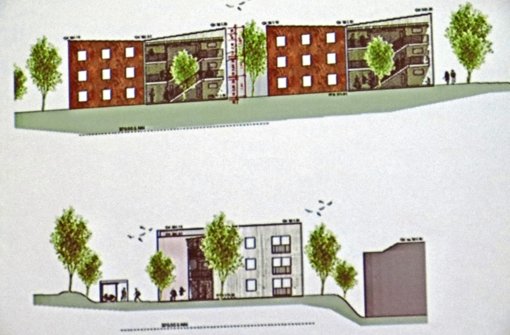 Erste Pläne für die beiden Doppelhäuser zur Anschlussunterbringung. Foto: Otto-H. Häusser