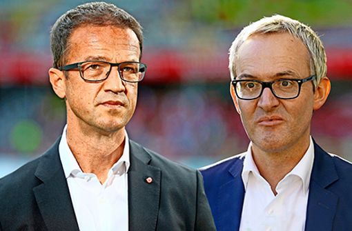 Zwei Bundesliga-Manager mit ähnlichen Herausforderungen: Frankfurts Fredi Bobic (links) und Alexander Wehrle vom 1. FC Köln. Foto: Getty/Baumann