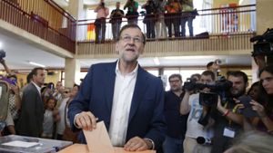 Mariano Rajoy bei der Wahl – die konservative Volkspartei um den Regierungschef verfehlte wieder die absolute Mehrheit. Foto: dpa