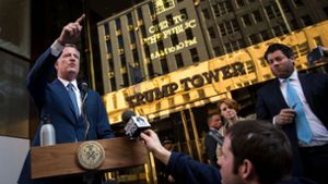 Der New Yorker Bürgermeister Bill de Blasio will für die Polizeibewachung des designierten US-Präsidenten Donald Trump entschädigt werden. Foto: Getty
