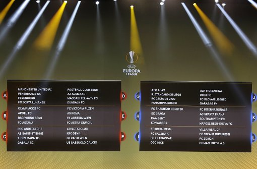 Die Auslosung der Europa League Gruppen. Foto: AP