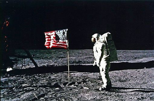 Der US-Astronaut Buzz Aldrin erkundet 1969 den Mond. Foto: Nasa