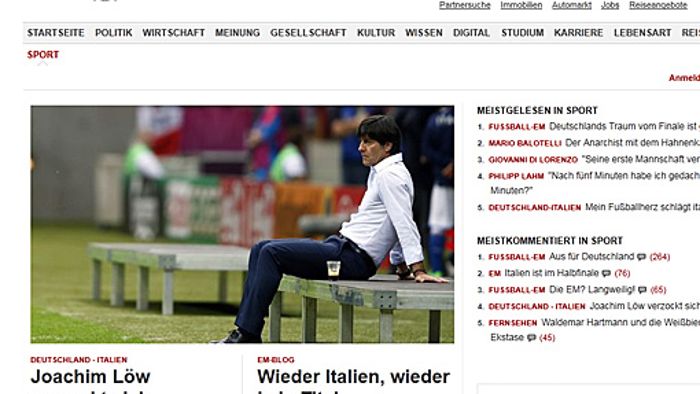 Pressestimmen zum EM-Halbfinale Deutschland gegen Italien