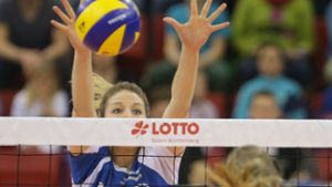 Nichole Lindow: Im Kampf um Sponsoren müssen sich die Stuttgarter Volleyballerinnen gewaltig strecken Foto: Baumann