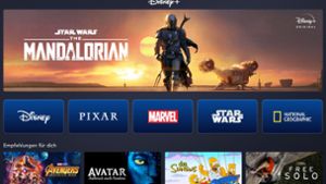 So sieht die Startseite von Disney+ auf dem Tablet aus. Foto: Disney+